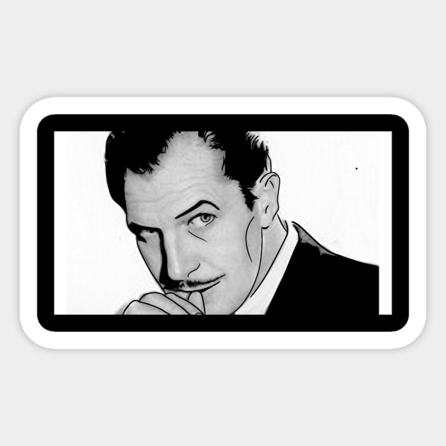 Vincent Price looking diabolical Sticker by Go Weed Go!